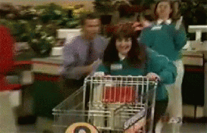 pushing shopping cart